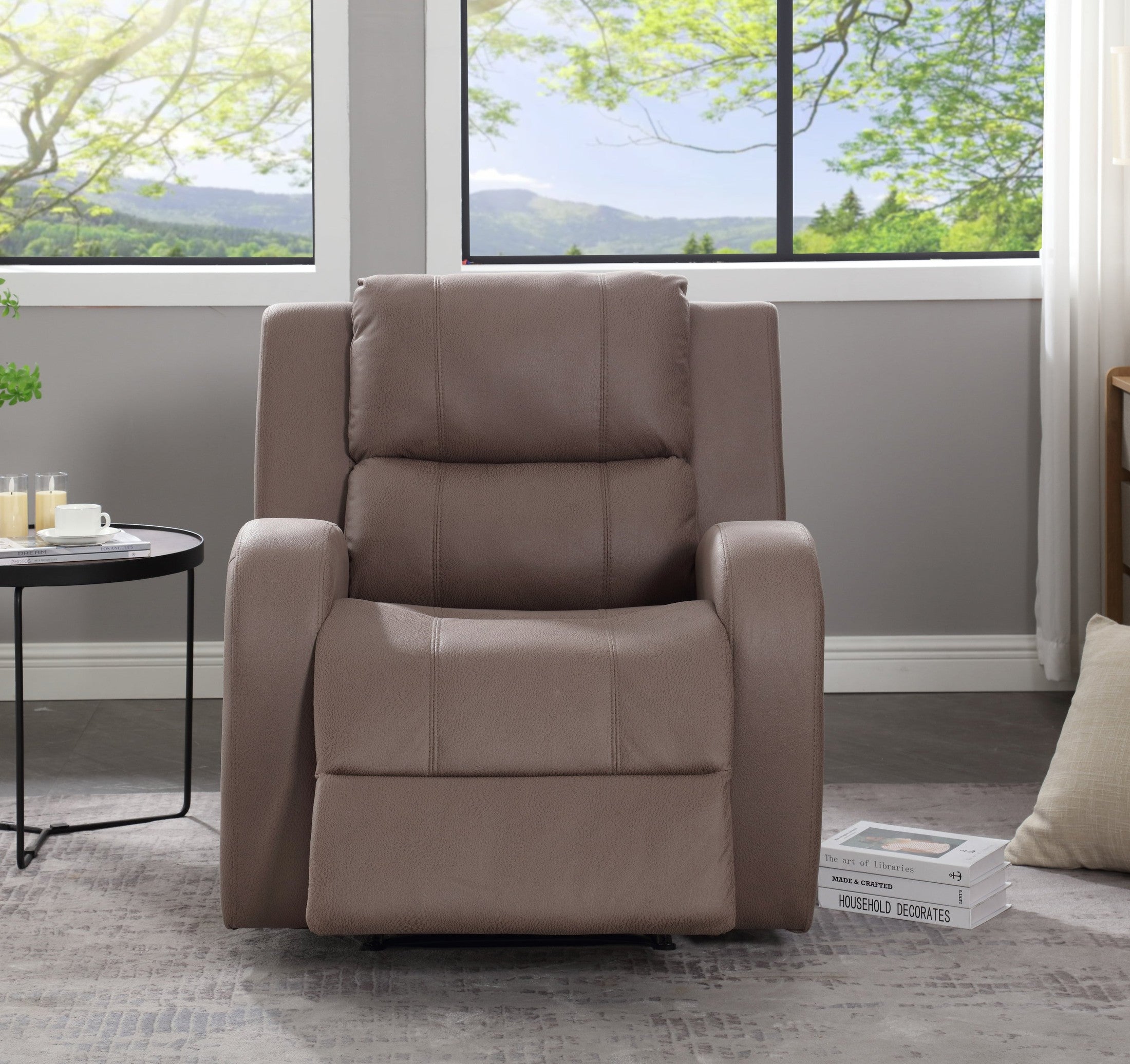 Modern Soft and Faux Leather Manual Recliner Chair