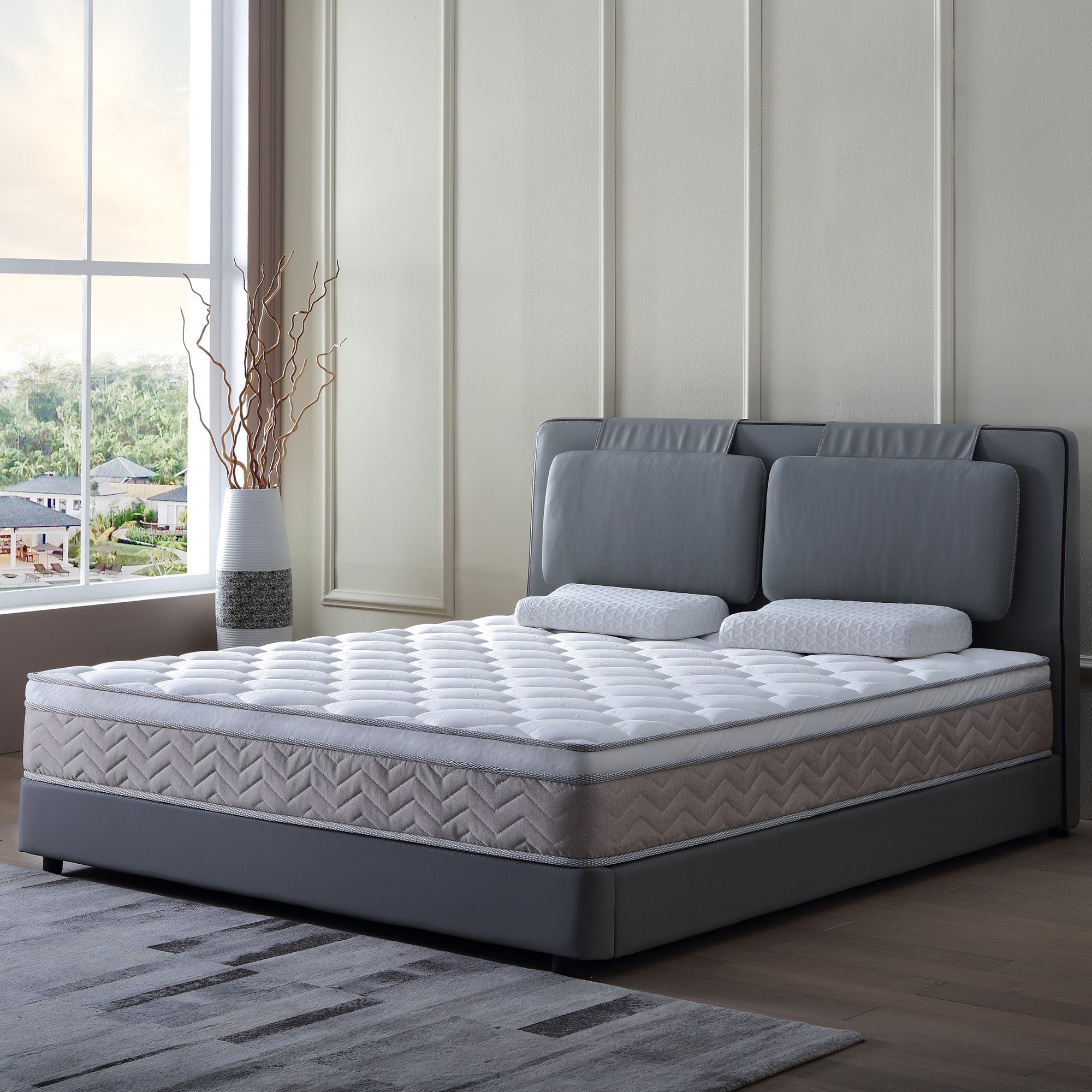12 inch Hybrid Mattress in a Box,Individual Pocket coil, Medium Firm, Memory Foam Mattress