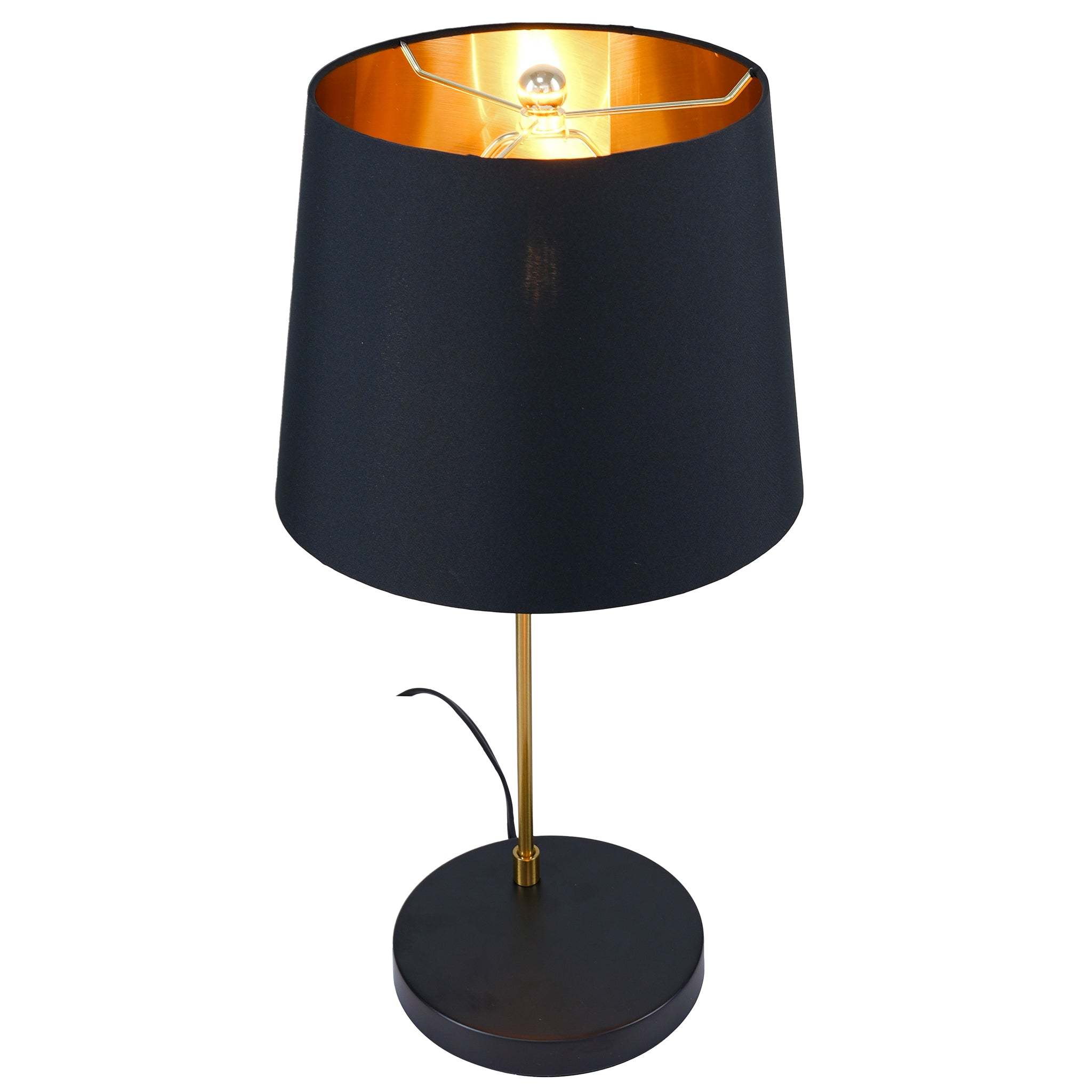Modern Stylish Desk Lamp for Bedside and Table Use, Black and Gold Finish ,Metal, 110120V