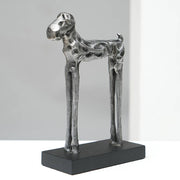 Tall Dog Figurine – Modern Aluminum Sculpture-5X2.4X8'