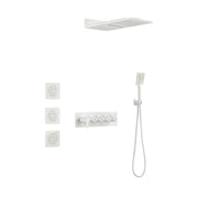 Wall Mounted Waterfall Rain Shower System With 3 Body Sprays & Handheld Shower
