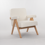 Hengming wooden leg leisure chair with handrails, cushions.uitable for living room, bedroom, study and other occasions, set of 1
