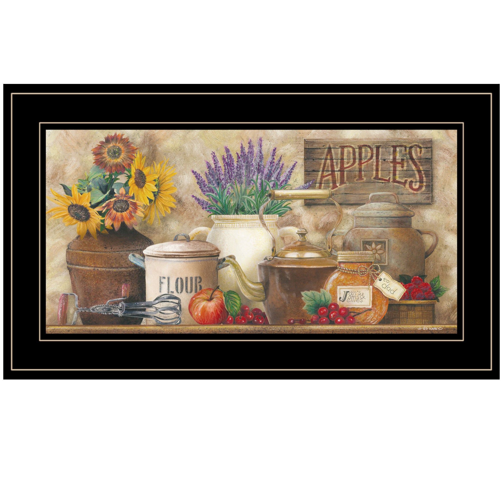 'Antique Kitchen' By Ed Wargo, Ready to Hang Framed Print, Black Frame