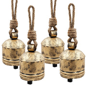 D4.5x6.1' Iron Hanging Bell, Decorative Hanging Ornaments for Holiday Party Decorations, Set of 4