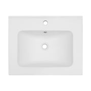 24 x 19.7 Inches Premium Ceramic Rectangular Single Vanity Top with Overflow, White