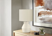 Lighting, 17'h, Table Lamp, Cream Ceramic, Ivory / Cream Shade, Modern