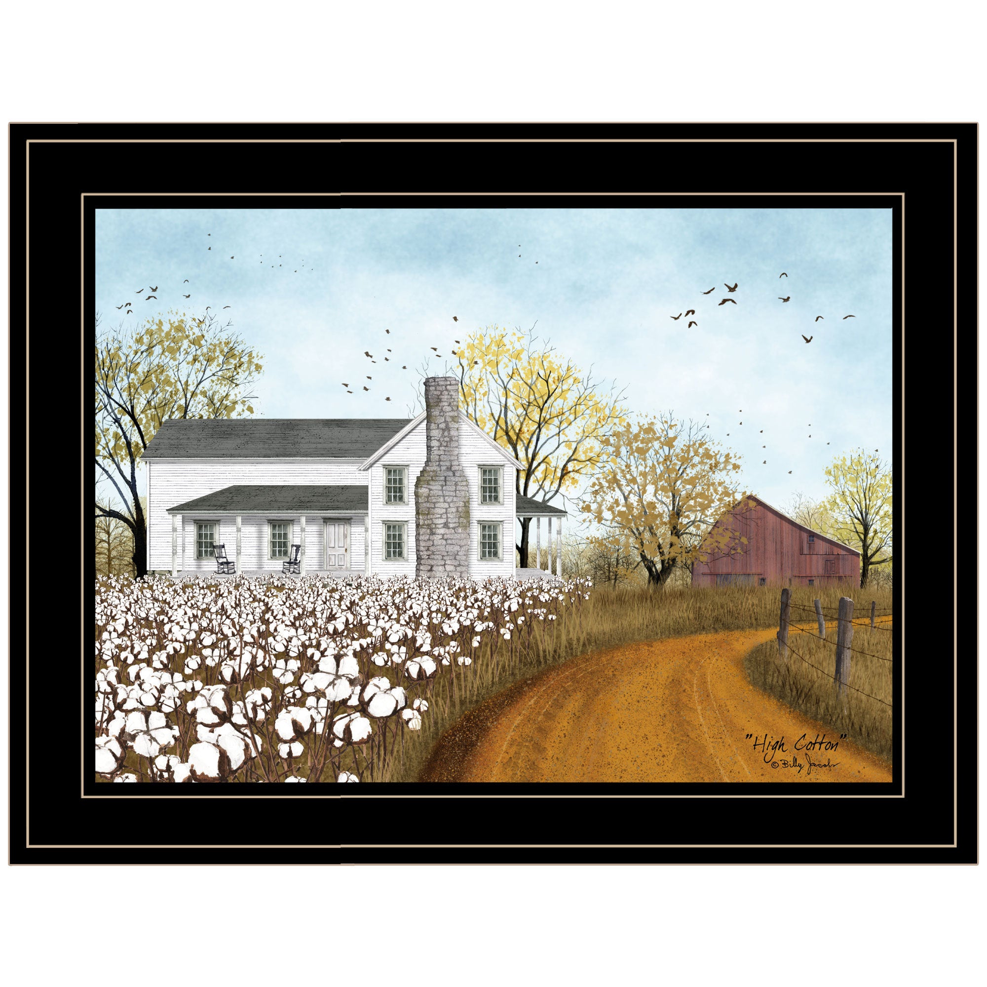 'High Cotton' By Billy Jacobs, Ready to Hang Framed Print, Black Frame