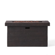 CUSTER Rectangular MGO Fire Pit 50,000 BTU Brown Magnesium Oxide 45 Inch