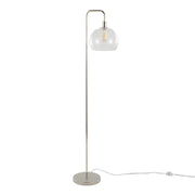 Metro 61' Contemporary Metal Floor Lamp in Polished Nickel with Clear Seeded Glass Shade from Grandview Gallery by LumiSource
