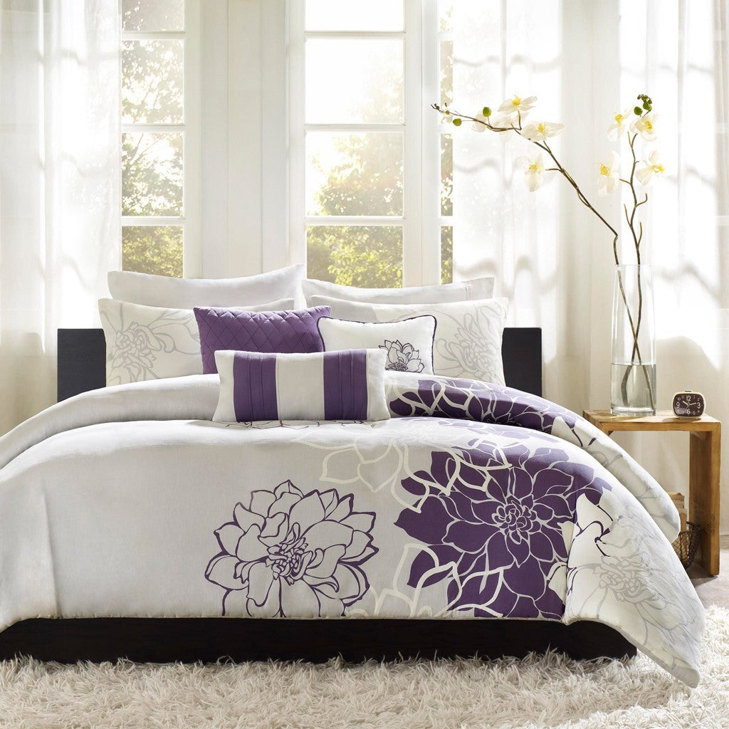 King/Cal King 6 Piece Printed Duvet Cover Set