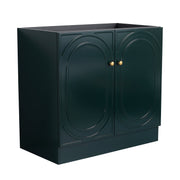 Modern 36 Inch Freestanding Bathroom Vanity with 2 Soft-Close Cabinet Doors in Dark Green Plywood -Excluding Sink
