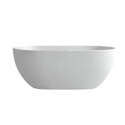 59 Inch Solid Surface Soaking Bathtub - Deep Soak Freestanding Tub