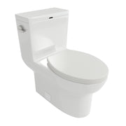 Modern Ceramic One-Piece Toilet with Soft Closing Seat in White, 29.2 Inch