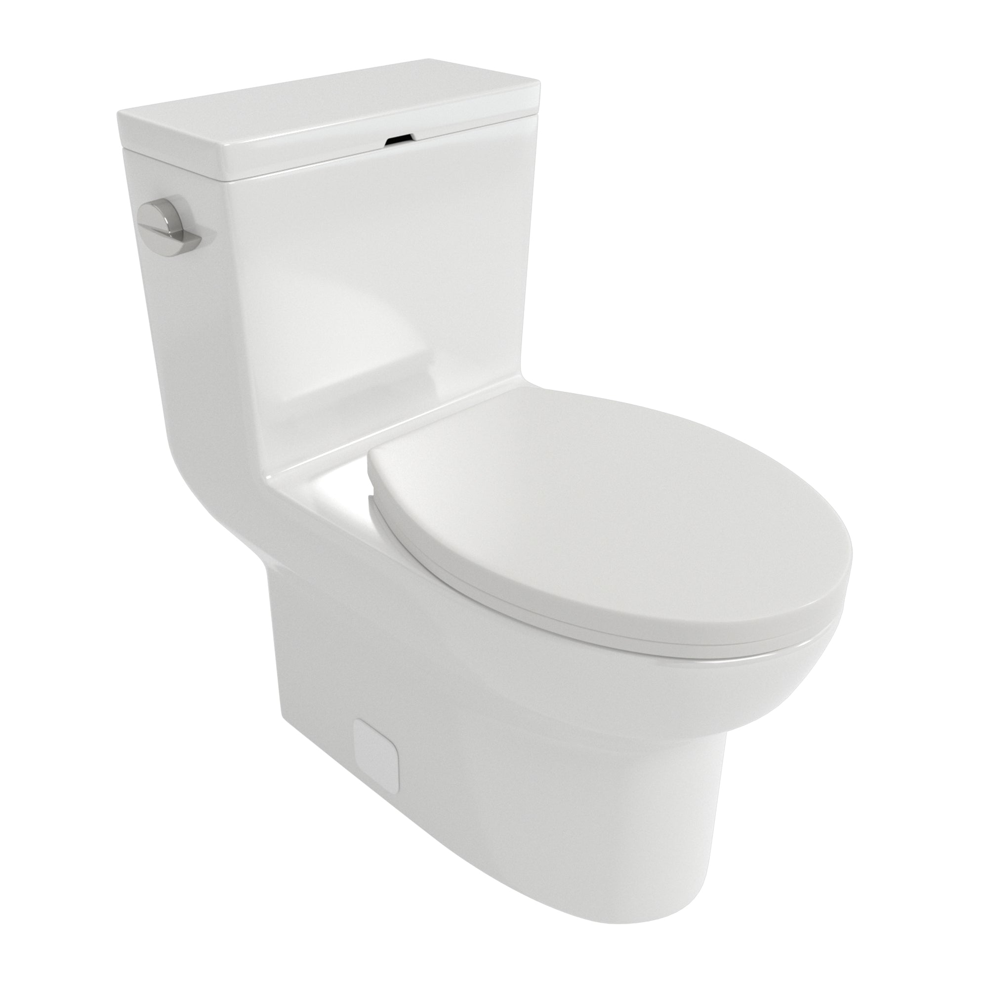 Modern Ceramic One-Piece Toilet with Soft Closing Seat in White, 29.2 Inch
