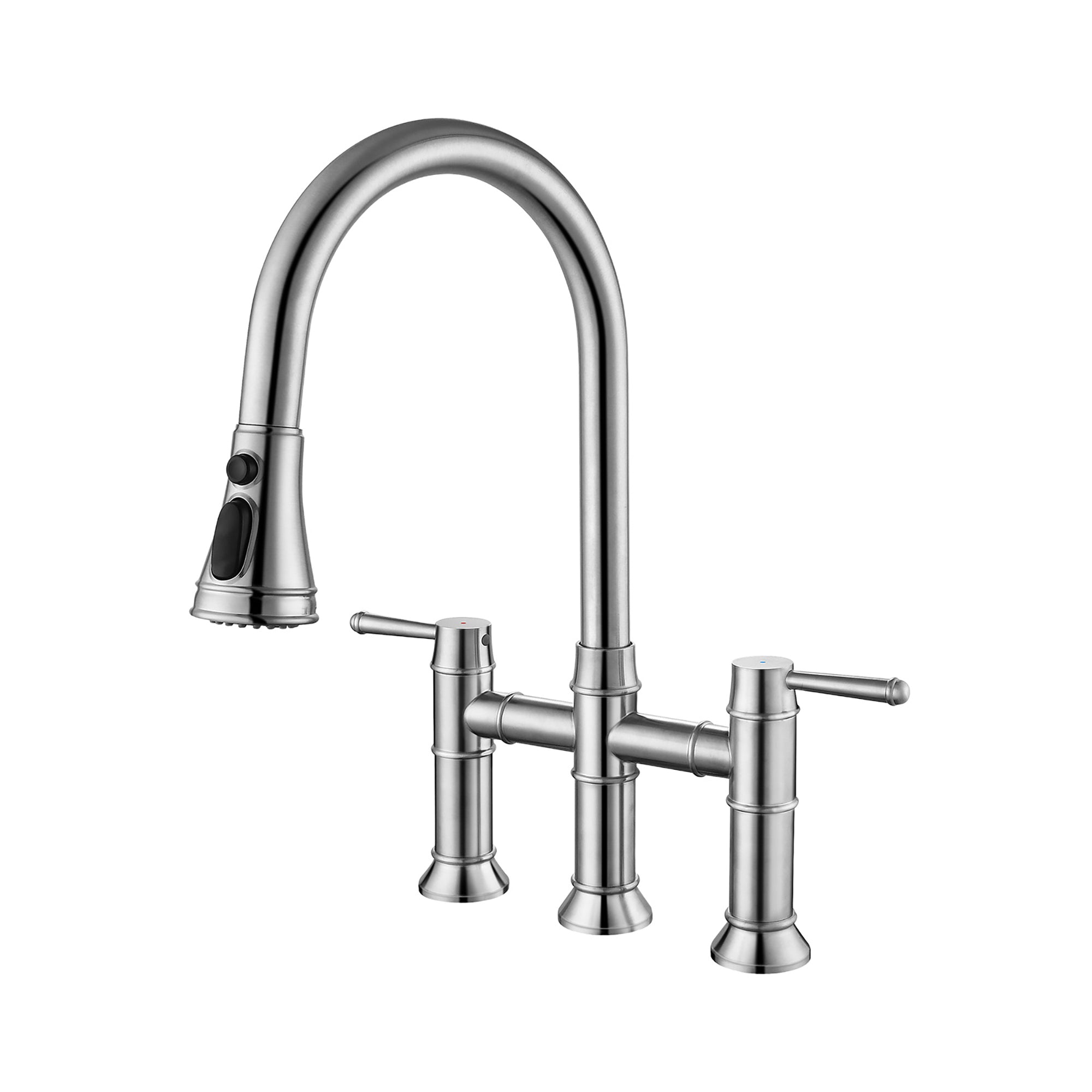 Stainless Steel Kitchen Faucet with Pull Down Sprayer in Brushed Nickel for Bar, Laundry, RV Utility Sink