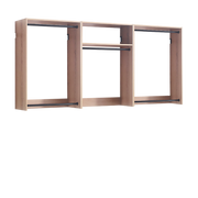 Devi Oak Wall Mounted Wood Closet System with Modular Design and Ample Storage