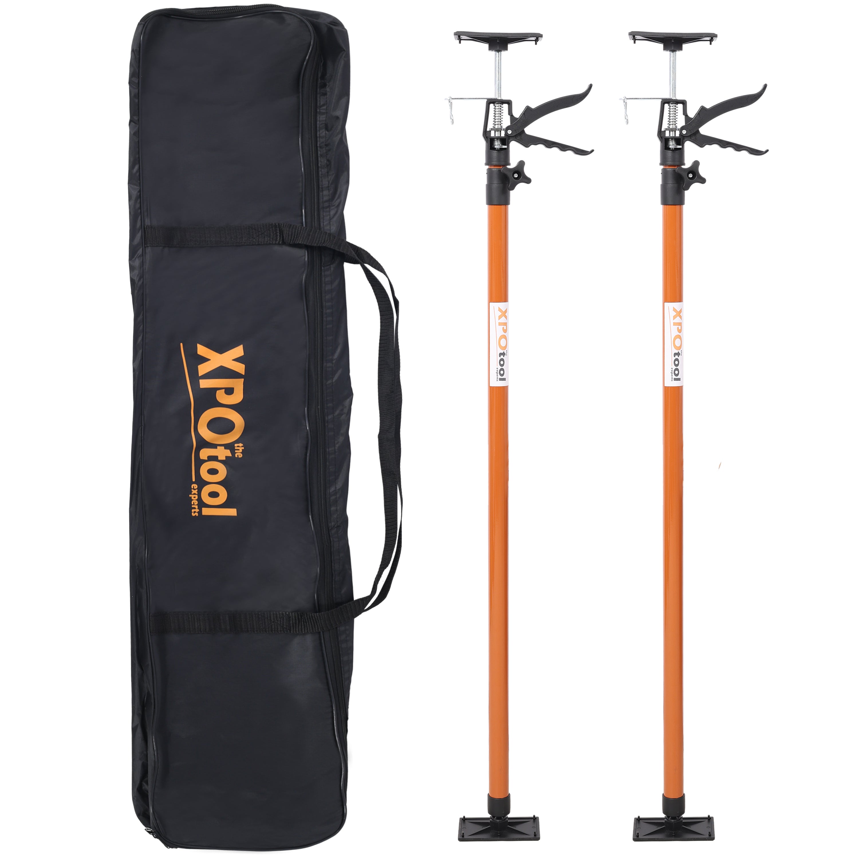 2Pack Adjustable Steel Support Pole System for Drywalls and Cabinets, Extends 45-114 Inch, with Carry Bag