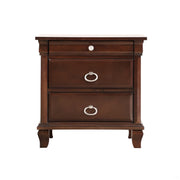 Triton G9000-N Nightstand with Classic Design in Rich Cappuccino Wood Veneer, 26x17x27 inches