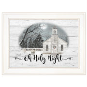 'OH HOLY Night' By' By Billy Jacobs, Ready to Hang Framed Print, White Frame