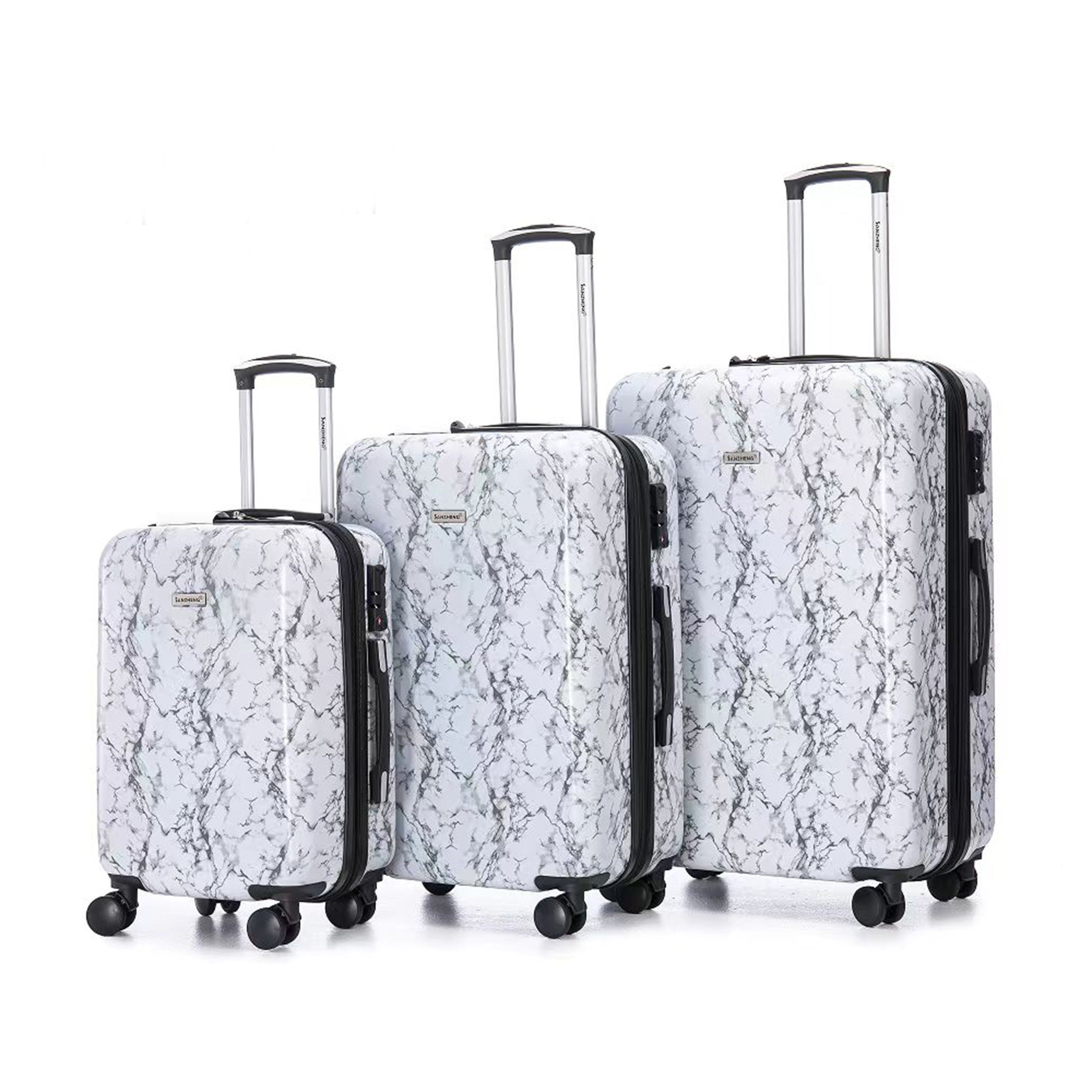 3-piece luggage set with PC multifunctional large capacity luggage luggage suitcase, PC universal wheels and password lock, easy to carry, 20-24-28 inches