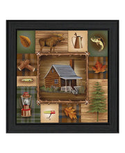 'At the Cabin' by Artisan Ed Wargo, Ready to Hang Framed Print, Black Frame