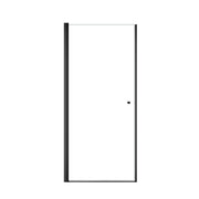 Matte Black Semi-Frameless Circular Pivot Shower Door with 1/4' SGCC Tempered Glass, 24' W x 72' H