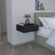 Floating Nightstand 5'H, Modern Wall-Mounted Bedside Shelf with Drawer, Black
