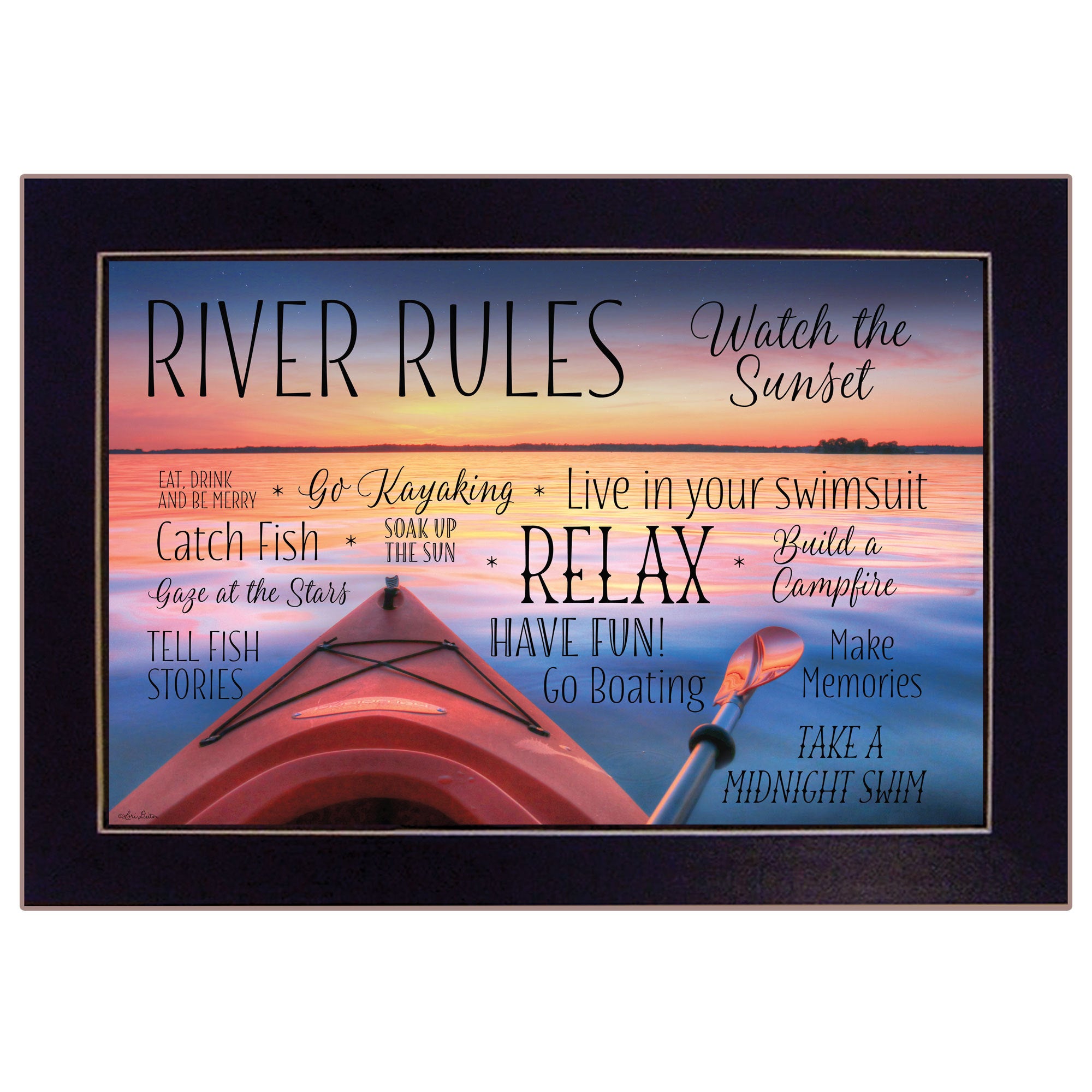 'River Rules' by Lori Deiter, Ready to Hang Framed Print, Black Frame