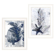 'Ocean Collection' 2-Piece Vignette By Stellar Design Studio, Ready to Hang Framed Print, White Frame