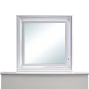 Verona G6735-M Mirror in Pearl White with Premium Low-Distortion Glass, Modern Bedroom Accent, 38 x 38 Inch