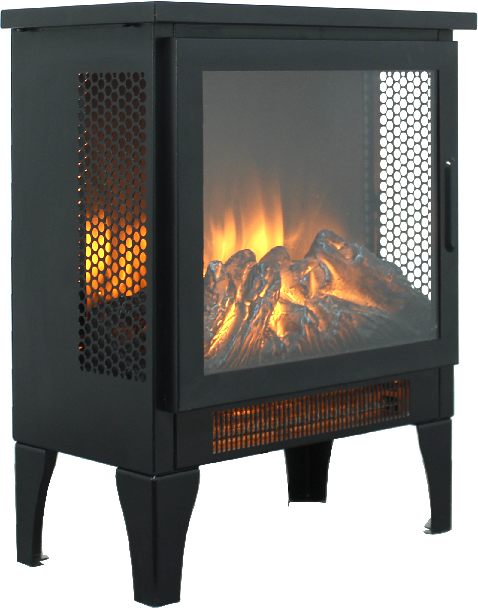 17 inch Freestanding Electric Fireplace Stove heater with 3D Flame effect