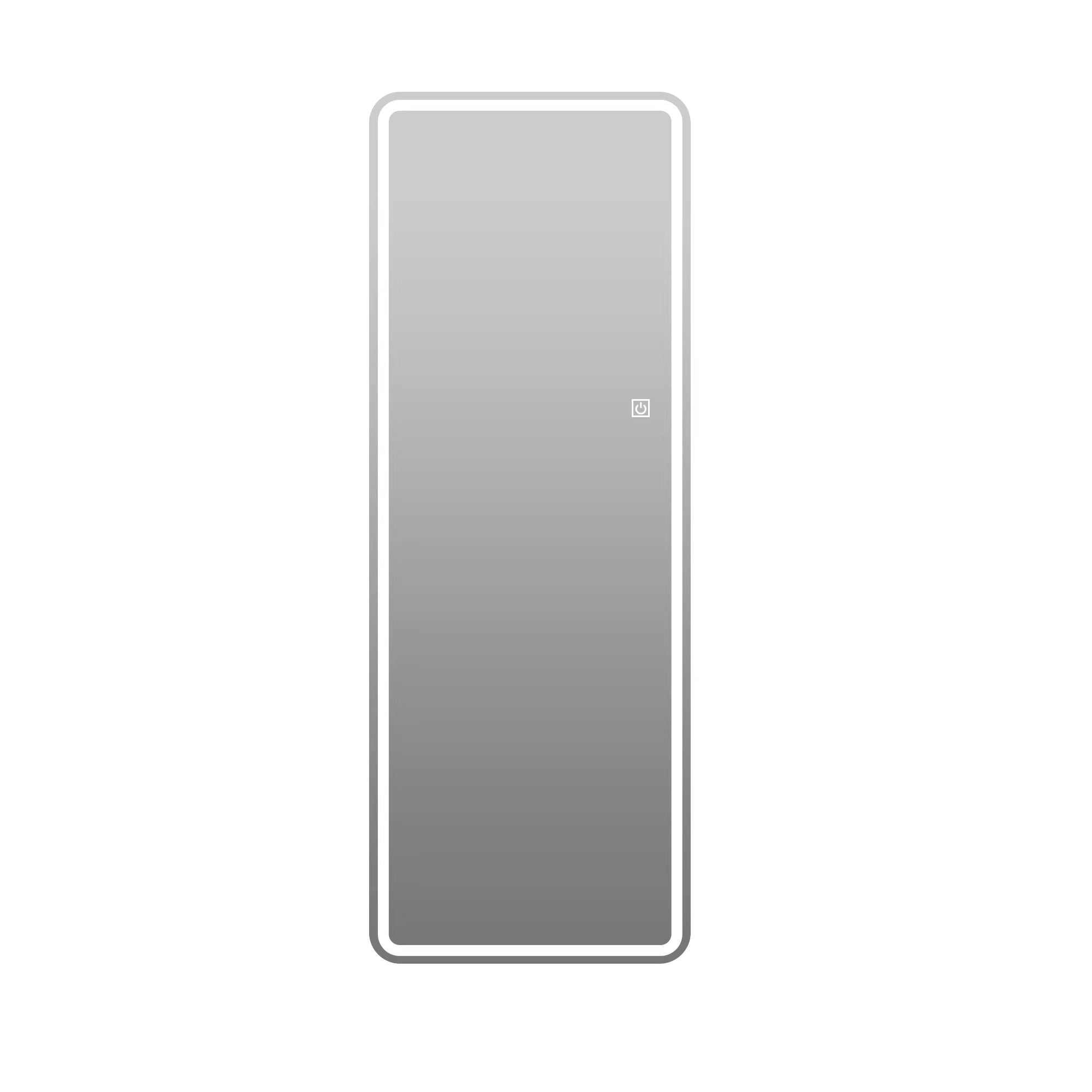 Frameless Full Length Floor Mirror with LED Light, Dimming & 3 Color Modes, Silver Mirror, 64x21 Inches