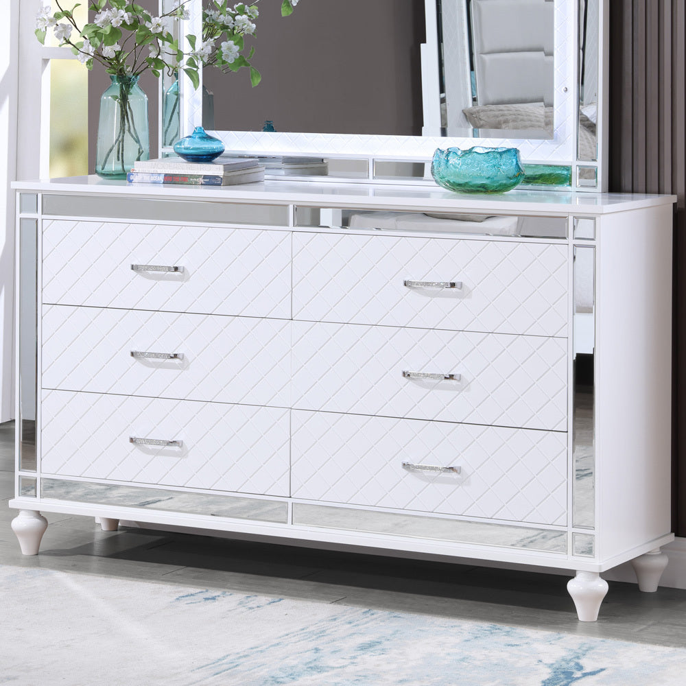 Livorno G02790-D Dresser , Silver Champagne