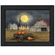'Spooky Harvest Moon' By Billy Jacobs, Ready to Hang Framed Print, Black Frame