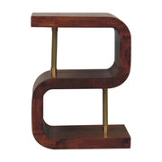 Solid Wood S-curve Brass Bedside