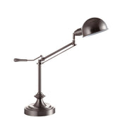 24.5' Tall Metal adjustable Table Lamp with Perch Swing Arm, Silver finish