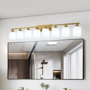 52inch Gold Bathroom Light Fixtures, Modern Bathroom Vanity Light with Milky White Glass Shade, Gold Wall Lamp Sconces for Mirror Bedroom, Living Room Hallway
