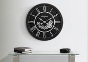 Clocks, 30' Round, Gear Mechanism, Large Oversized, Wall Clock, Black, Transitional