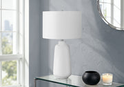 Lighting, 26'h, Table Lamp, Cream Ceramic, Ivory / Cream Shade, Modern