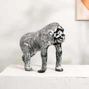 Decorative Gorilla Aluminum Animal Sculpture with Blackwash Finish, 15.5x6x12.5'  Unique Table Décor Figurine