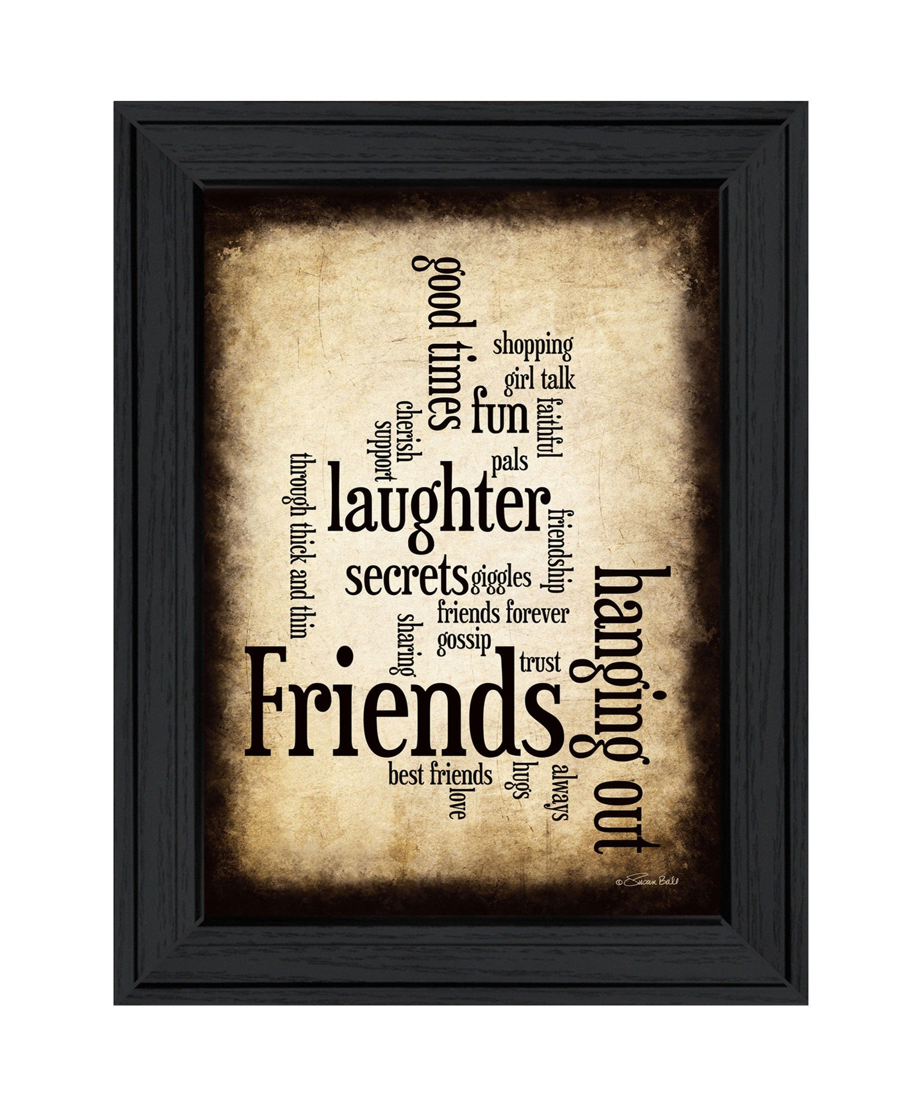 'Friends' by Susan Ball, Ready to Hang Framed Print, Black Frame