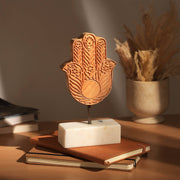 Decorative Hand On Marble Stand Sculpture Table Decor