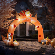 Thanksgiving Turkey Archway, Inflatables Outdoor Decorations, Blow Up LED Yard Display for Holiday