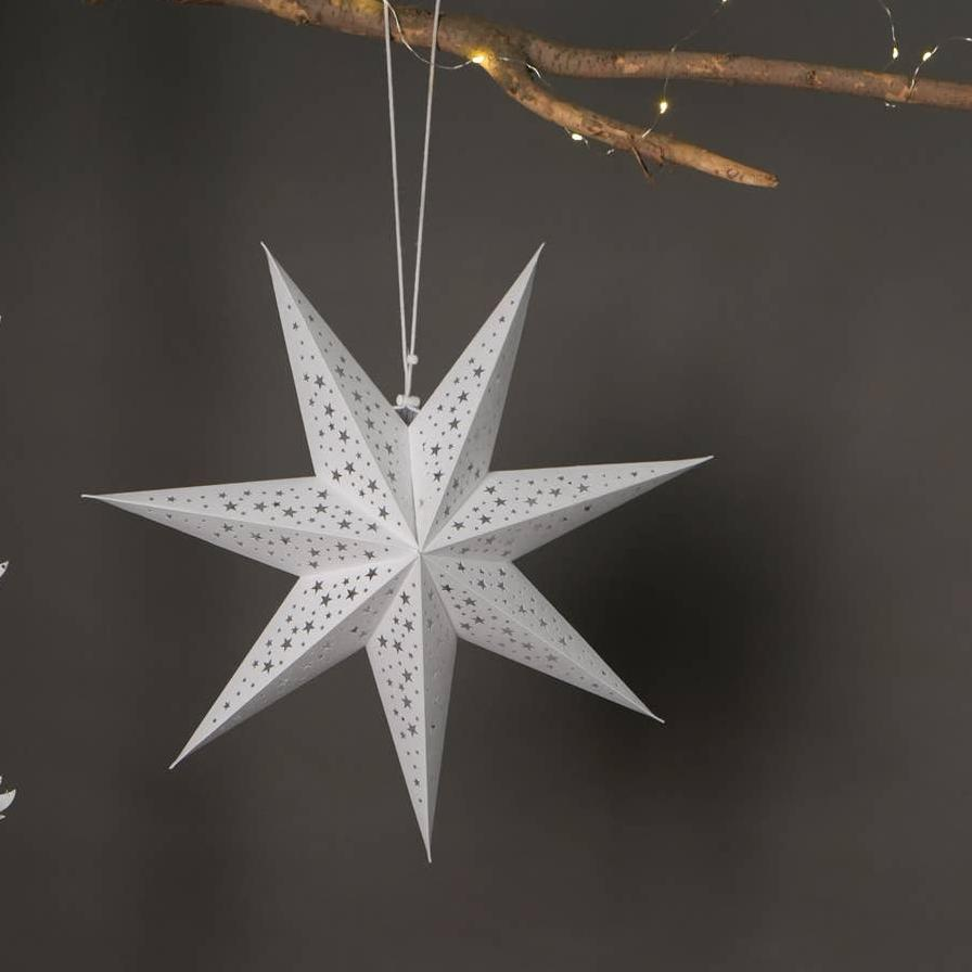 White Handmade Paper Star 60 Cm (Dia) - White-Festive Décor