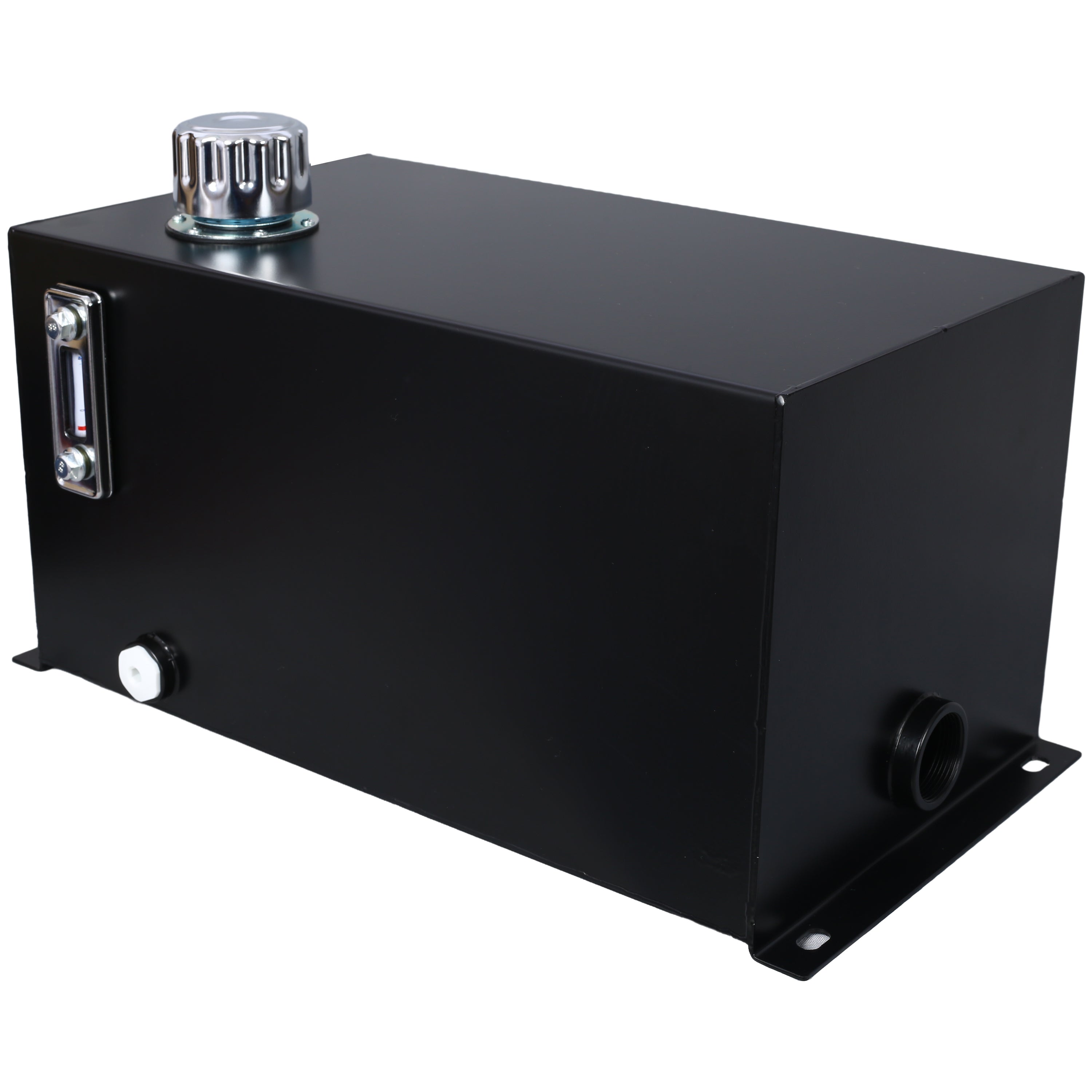 Heavy Duty Hydraulic Fluid Tank 10 Gal Steel Reservoir with Strainer, Gauge & Breather Cap for Tractors & Trucks