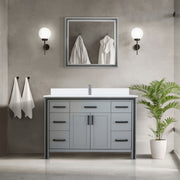Dark Grey Bath Vanity 48 in. W x 22 in. D, with White Quartz Top