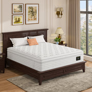 12'' Hybrid Mattress - Full, Memory Foam & Pocket Springs for Pressure Relief, Fiberglass Free Ergonomic Home White