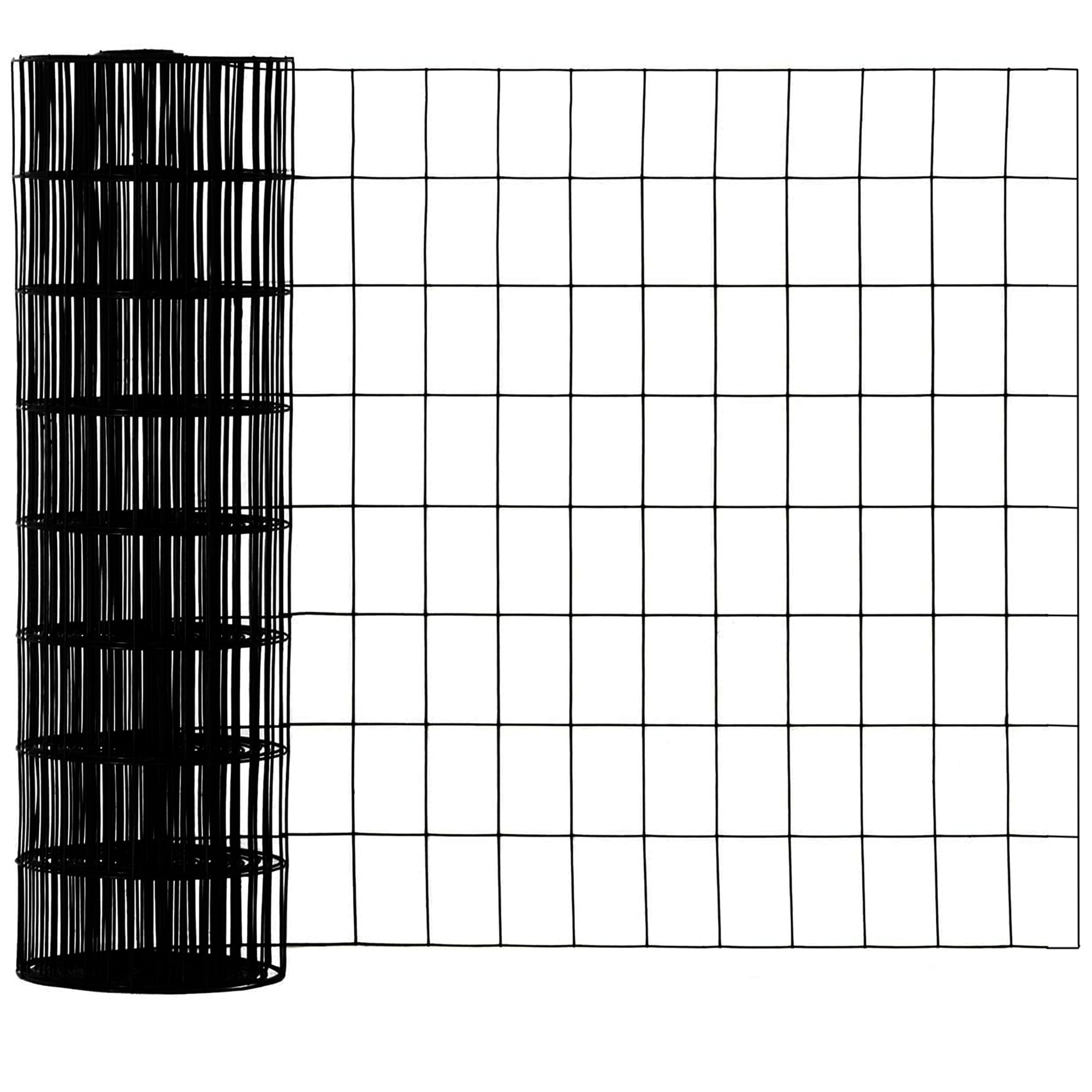 24inch x 50ft Black Vinyl Coated Hardware Cloth 2' X 3' 16Ga Welded Wire Mesh fence, PVC Coated Welded Chicken Wire Fencing, Metal Garden Plant Fencing, for Chicken Coop and Home Improvement