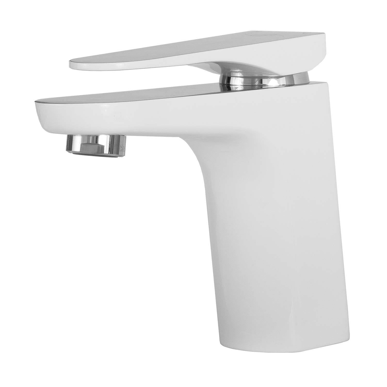 DAX Single Handle Bathroom Faucet White Finish