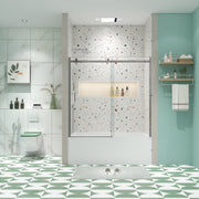 Bathtub shower door, sliding door, with 5/16' tempered glass and Polished finish 6058